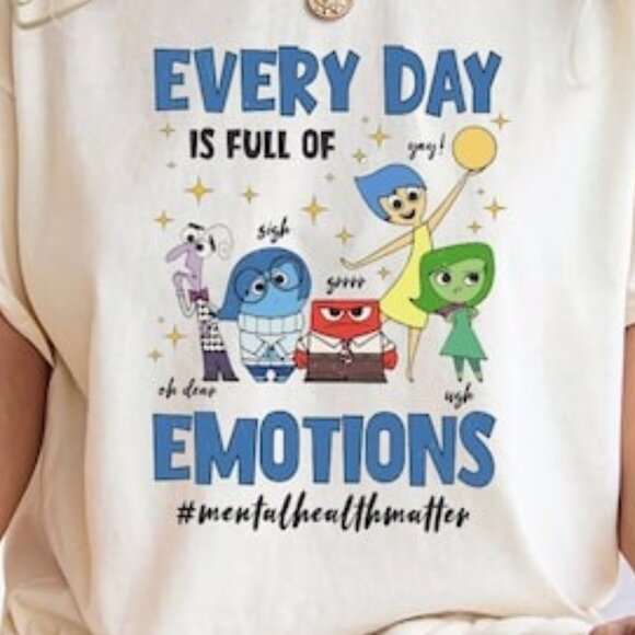 Inside Out 2 Funny Quote T Shirt Its Okay To Feel All The Feels Disney Pixar 90 - Picture 2 of 5